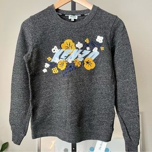 Sold! Kenzo fitted embroidered floral sweatshirt sz. XS